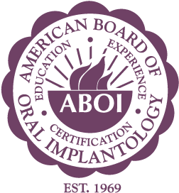 The image features the logo of the American Board of Oral Implantology ABOI .